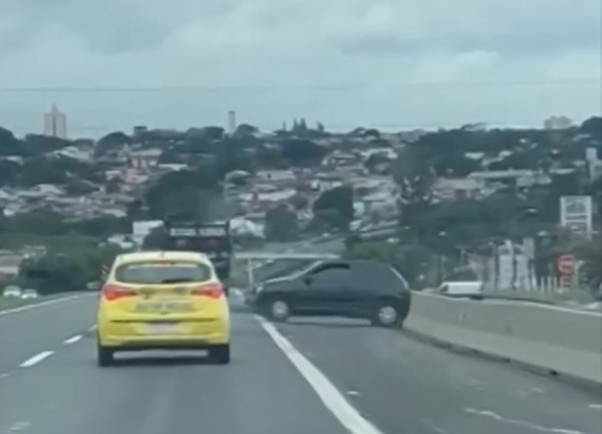 Após briga com mulher, homem é flagrado em capô de Celta na Rodovia Anhanguera