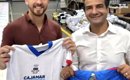 Prefeito Kauan e vicê Régis acompanharam produção de uniformes escolares da rede municipal