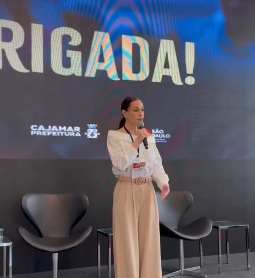 Nadja Haddad é nomeada madrinha do Projeto Cozinhalimento durante a 30ª Semana da Alimentação em São Paulo