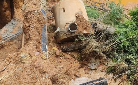 Defesa Civil de Cajamar identifica problema na base da ponte do Guaturinho; trecho pode ceder parcialmente