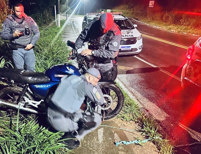 Polícia Militar de Cajamar recupera motocicleta roubada durante ação do Pelotão Bravo Noturno